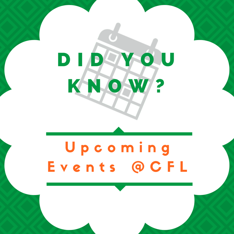 Upcoming events @CFL
