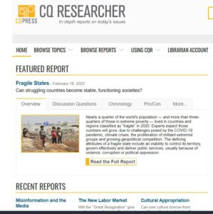 CQ Researcher Trial