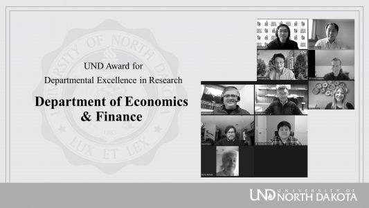 Congratulations NCoBPA Department of Economics & Finance for receiving the UND Award for Departmental Excellence in Research
