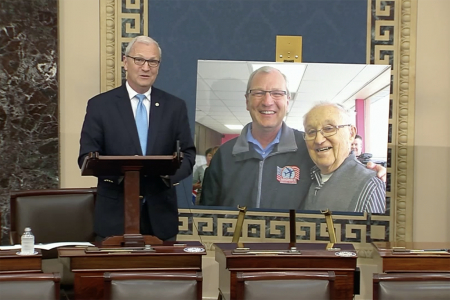 Sen. Cramer Wishes WWII Veteran, Lynn Aas ’49 a Happy 100th Birthday in Speech on Senate Floor