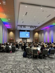 A room of 200 attendees at the LGBTQ+ Higher Education Day-long Institute