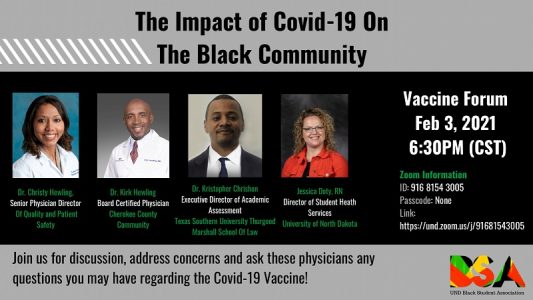 The Impact of COVID-19 on the Black Community vaccine forum set for Feb. 3