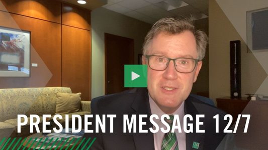 Dec. 7 video message from President Armacost