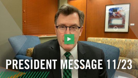 Nov. 23 video message from President Armacost