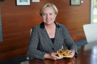 Today, UND alumna Sally Smith is CEO of Buffalo Wild Wings, which Business Insider named 2015’s fastest growing chain restaurant in the United States. Photo by Shawna Schill.
