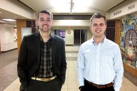 UND studejnt leaders, Blake Andert and Brandon Beyer commend University administrators for allowing more time for input and data gathering during the latest rounds of budget cuts. Photo courtesy of UND Student Government.