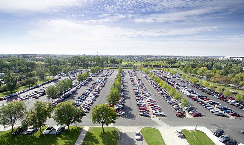 The 12-member UND Parking & Transportation Advisory Committee also is looking for ways to simplify parking for the roughly 10,000 student, staff and faculty permit holders who drive to and from campus each day. UND archival image.