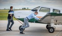 At Grand Forks International Airport, UND's flight training activities make up 90 percent of total traffic each year. Degrading infrastructure poses threats not just on the flight ramp, but to the entire program. Photo by Shawna Schill/UND Today.