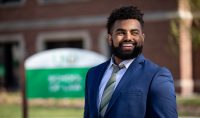 Chandon Pierre is a rising junior at UND who's taking part in the University's Accelerated Bachelor's/J.D. Program. Photo by Mike Hess/UND Today.