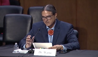 Dr. Donald Warne, Associate Dean of the UND School of Medicine & Health Sciences and director of the University's Public Health and Indians Into Medicine programs, testifies before the Food and Nutrition Subcommittee of the U.S. U.S. Senate Committee on Agriculture, Nutrition & Forestry, Nov. 2, 2021. Web screenshot.