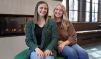 Faith Wahl, UND student body president, and Morgan Mastrud, student body vice president for the 2022-2023 school year. Photo by Patrick C. Miller/UND Today.