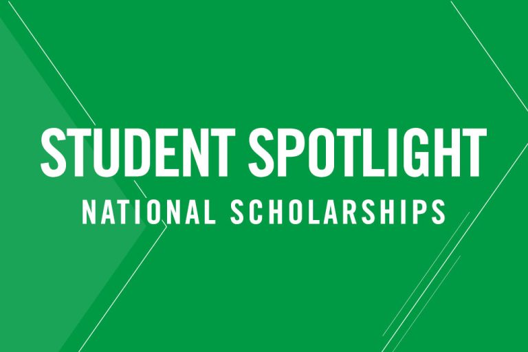 Green background with text