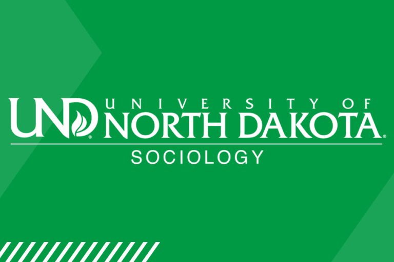 UND Sociology logo on green background