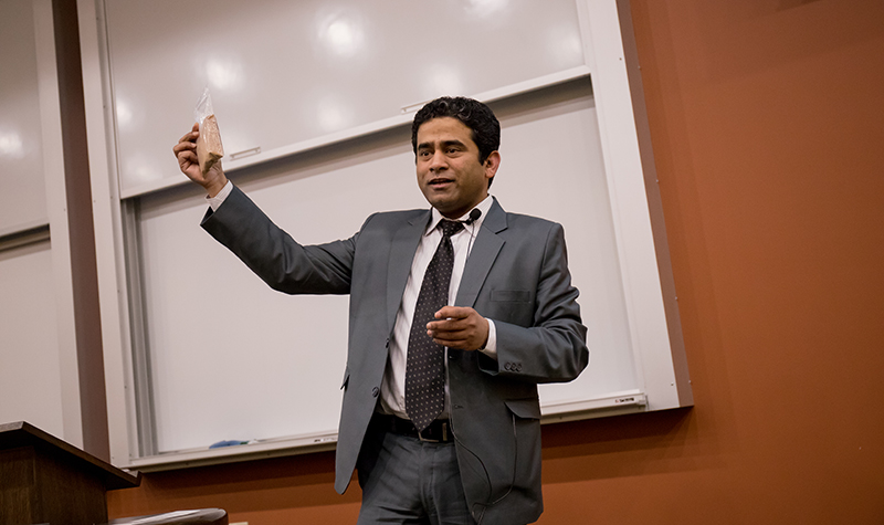 Surojit Gupta presenting research during his lecture series