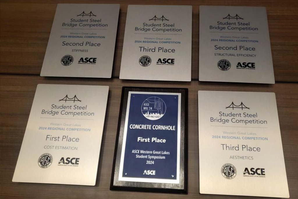 Six award plaques