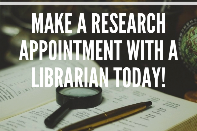 Don't struggle with your research... Make a research appointment with a librarian today!