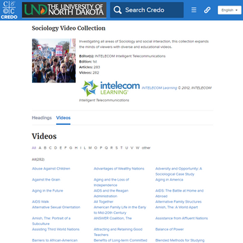 Credo Sociology Streaming Videos