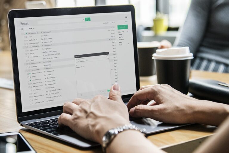 Laptop being used during a meeting