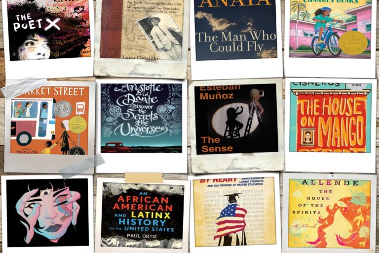 Collage of book covers for books recommended for National Hispanic Heritage Month.