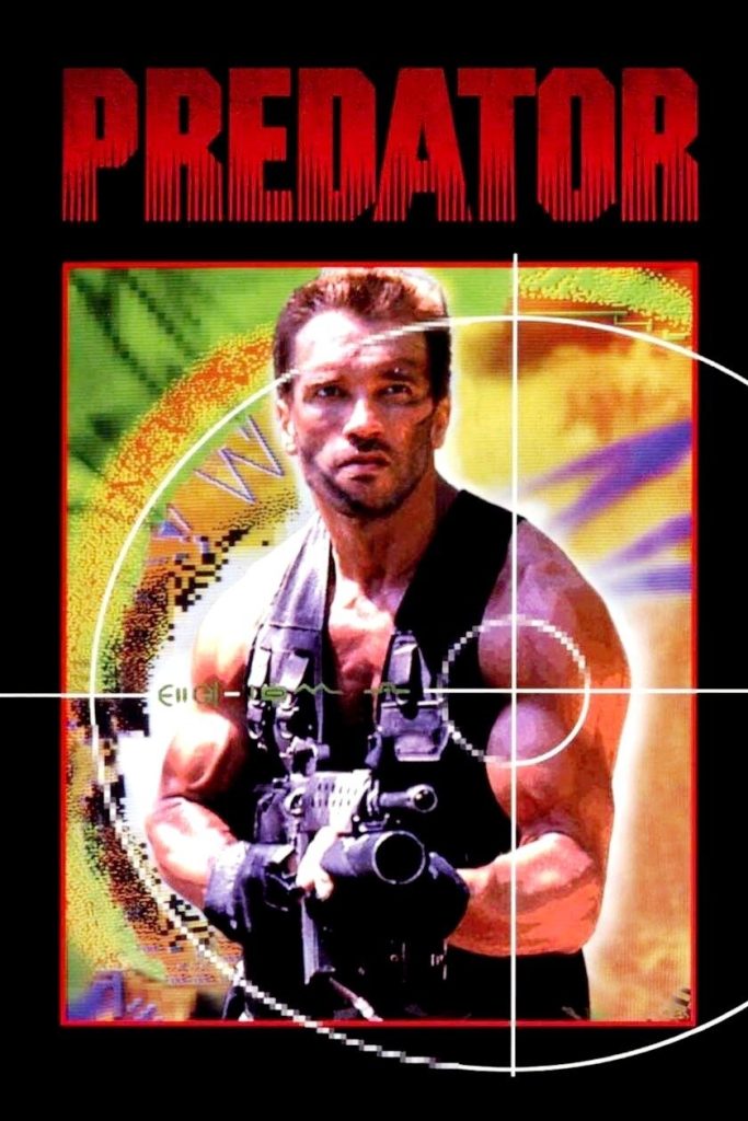 Movie for Predator depicting the hero in a targeting reticle with thermal camera effects