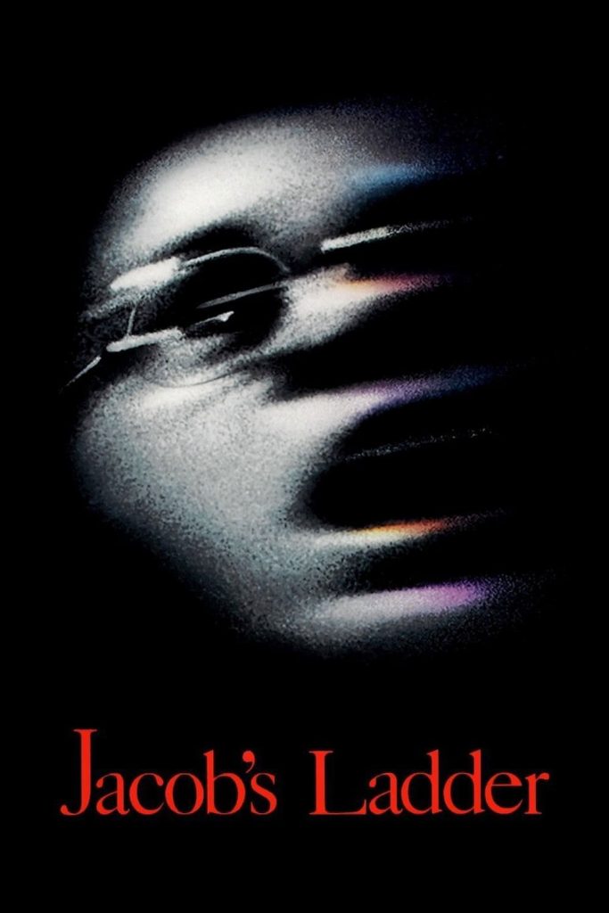 Movie poster for Jacob's Ladder, showing a very blurred and shadowy portrait of the protagonist.