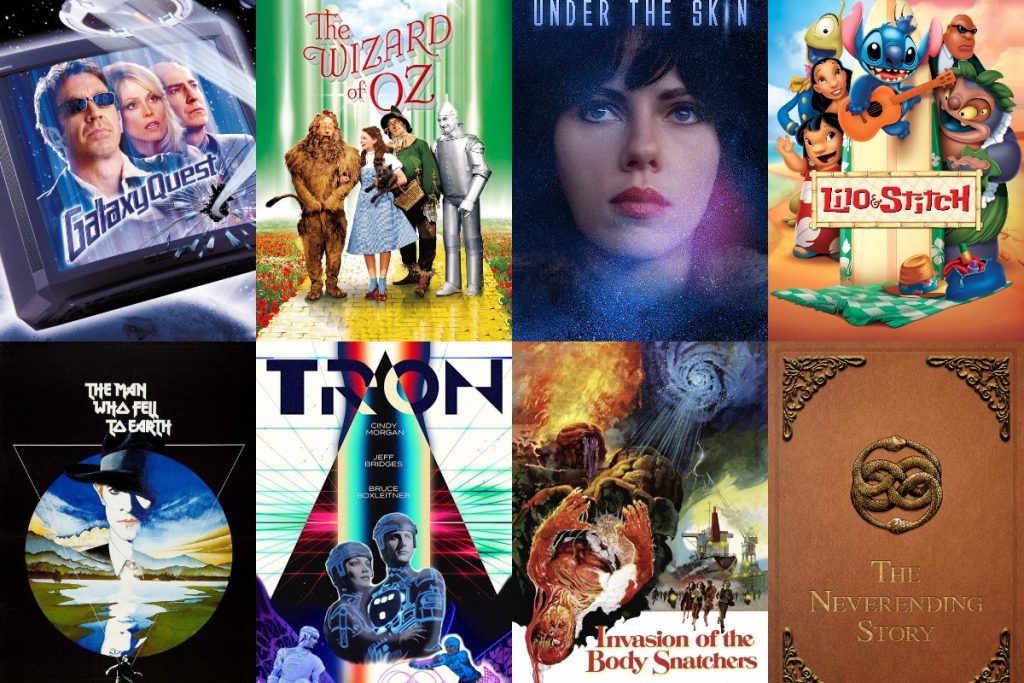 Collage of film posters included in the exhibit