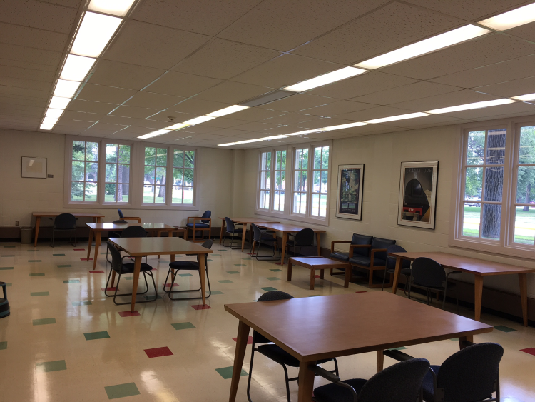 New furniture and more spaces to study on the northeast side of the first floor