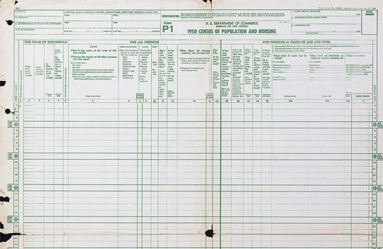 table from the 1950s census