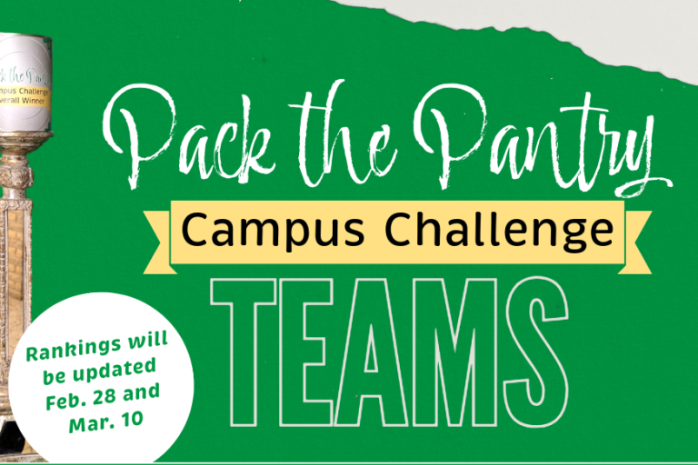 pack the pantry campus challenge teams and trophy graphic