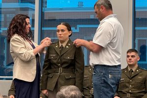 Cierra Delzer receives badges