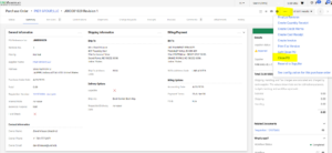 PO Close action is found in the 'three dots' menu on the purchase order.