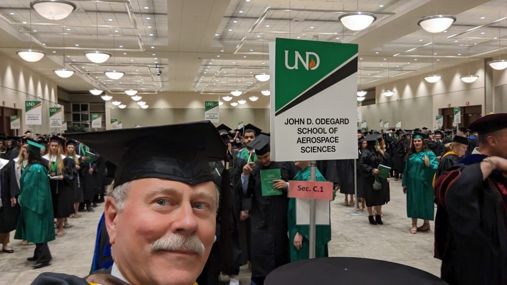 Fred Remer at a UND undergraduate commencement ceremony.
