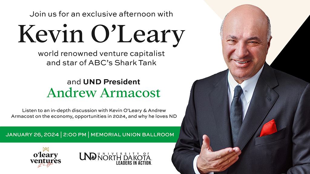 MEDIA ADVISORY: 'Mr. Wonderful' Kevin O'Leary coming to UND for public  fireside chat, Fighting Hawks hockey game Friday, Jan. 26 - Press Releases