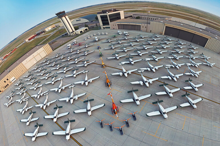 UND fleet of aircraft, aerial view
