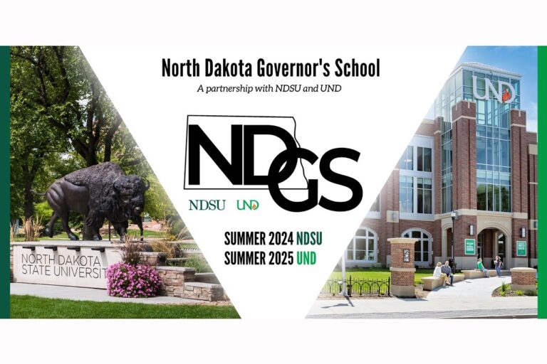 North Dakota Governor's School; a partnership with NDSU and UND; Summer 2024 NDSU; Summer 2025 UND