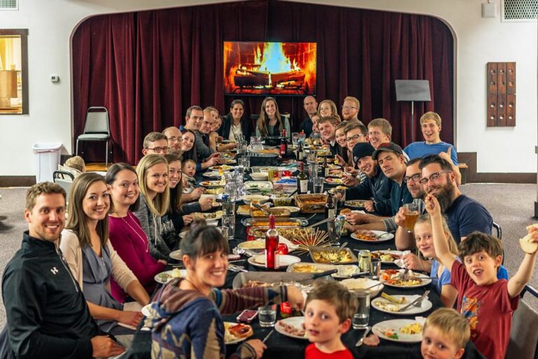 Large family dinner