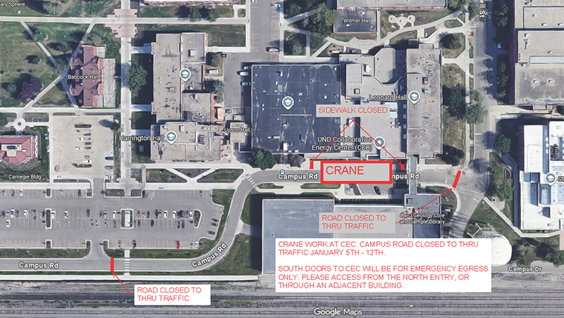 Map showing area of road closure and position of barricades