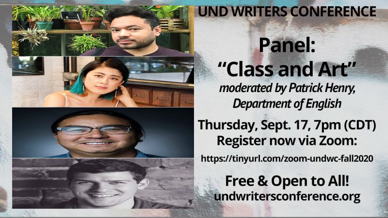 UND Writers Conference panel promotion