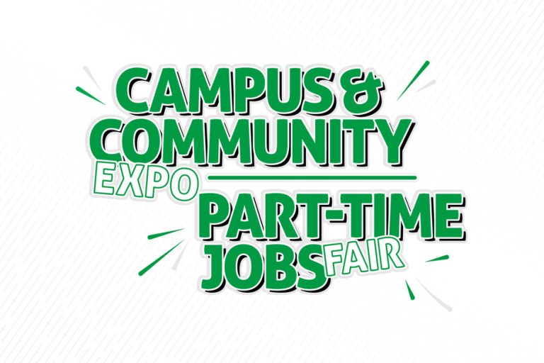 text: Campus and Community Expo, Part-Time Jobs Fair