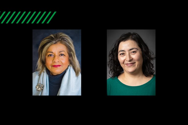 Side by Side headshots of Renuka de Silva and Elizabeth Suazo-Flores