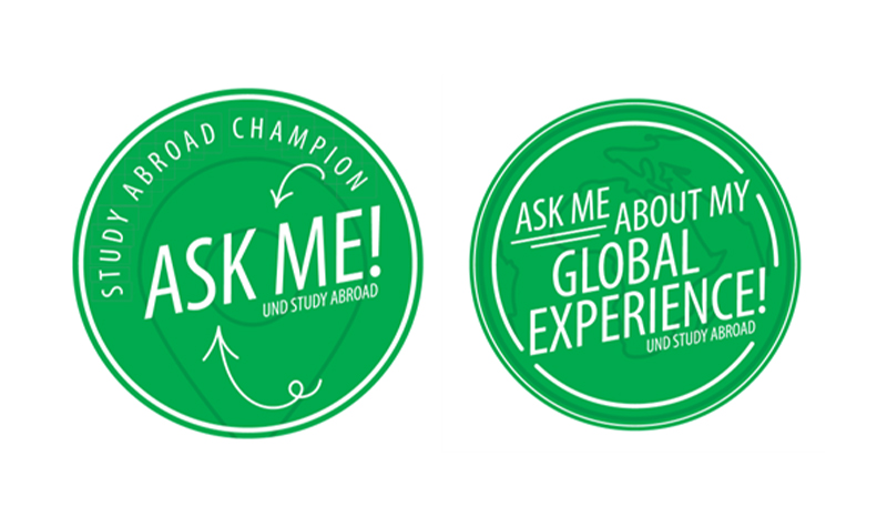 Study abroad champion buttons