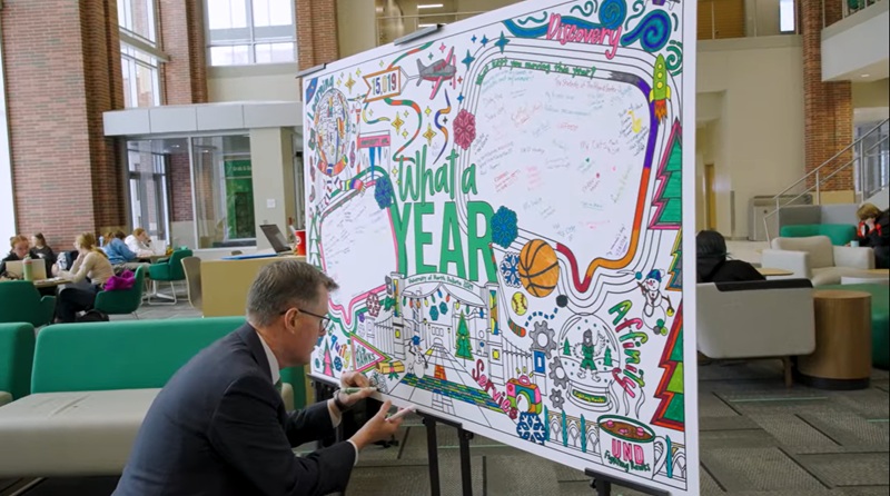 President Armacost coloring poster titled "What a Year"