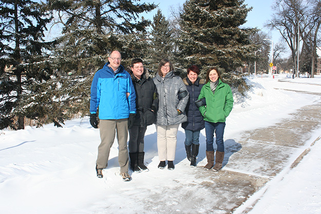 Gregory Vandeberg, geography & geographic information systems; Rebecca Simmons, biology; Shari Nelson, student academic services; Alena Kubátová, chemistry; and Daphne Pedersen, sociology