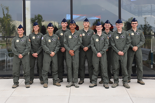 The cadets came from around the country for a unique experience at UND. The large number of high school students involved in AFJROTC inspired the Air Force to address a looming pilot shortage in a unique way. Photo by Connor Murphy/UND Today.