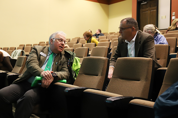 Shivers spent a portion of his Provost Forum speech advocating the research proposal of $100 million between NDSU and UND. He says it will attract federal dollars and aid economic diversification. Photo by Connor Murphy/UND Today.