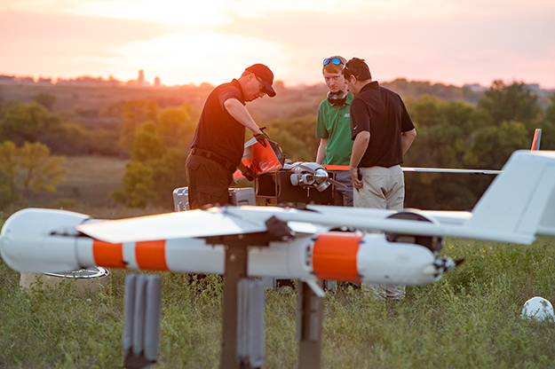 Askelson, working with colleagues like Paul Snyder, a leader in unmanned aircraft systems (UAS) education and training at UND, has an ambitious proposal to make the UND campus and nearby Ray Richard’s Golf Course an autonomous urban test bed and education/training range, respectively. The former would turn the UND campus into a “please fly zone,” an island where UAS and other autonomous systems are free to integrate with society in a quasi-urban setting. 
