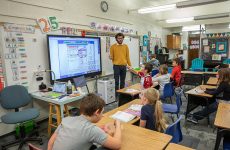 UND student Jonathan Bartels teaches third graders at Holy Family/St. Marys School in Grand Forks for part of his teaching experience. Bartels degree is Early Childhood which covers 0 - third grade.