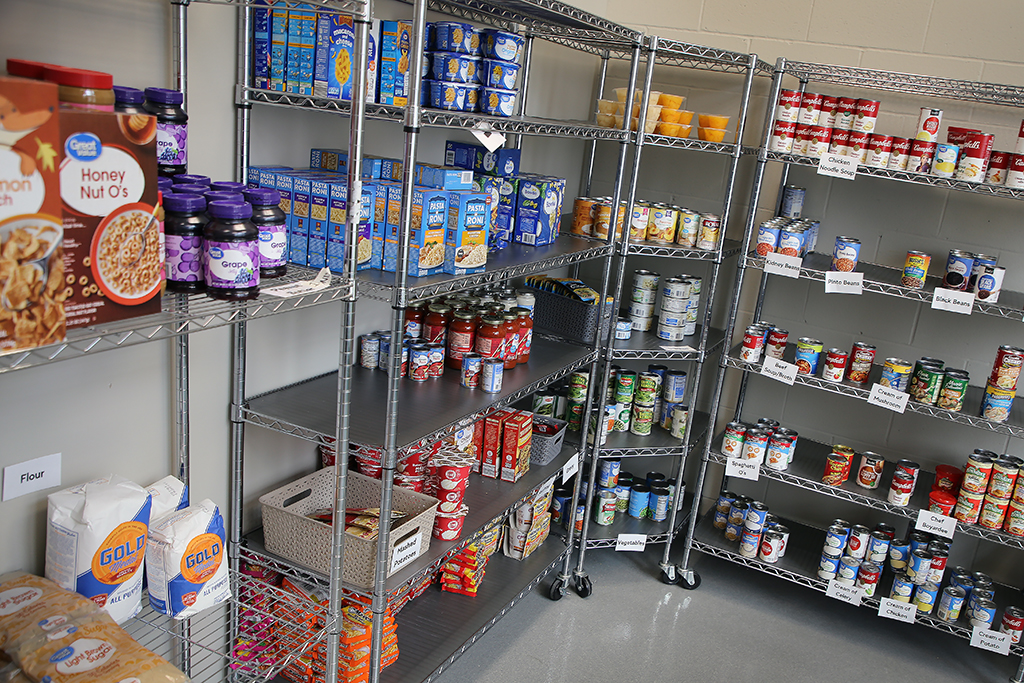 Food for Thought Food Pantry shelves