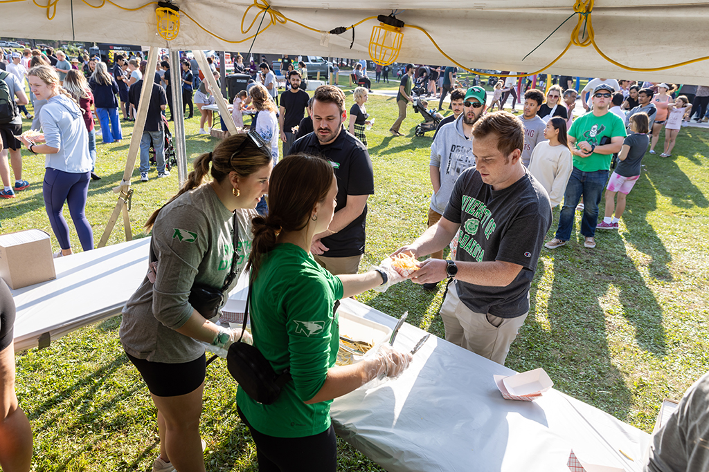 UND student athletes hand out fries