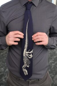 dinosaur skeleton neck tie.